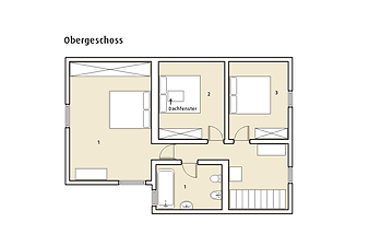 Finca Es Tarongers: Grundriss vom Obergeschoss