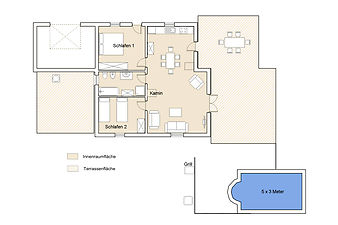 Finca Cas Padrins: Grundriss mit Pool