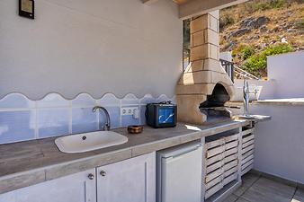 Ferienhaus Casa Catalina: Außenküche mit Meerblick