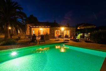 Finca Can Matxet: Pool bei Nacht Mallorca