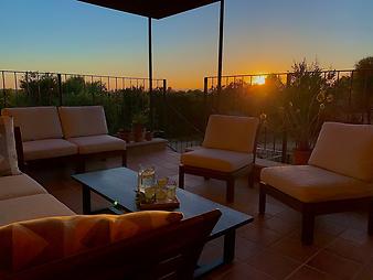 Finca Can Tian: Sonnenuntergang Terrasse