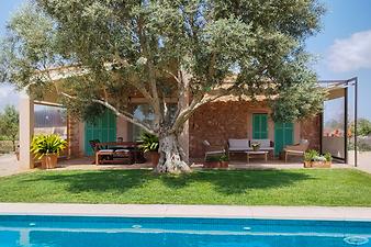 Finca S'Estador: Überdachte Terrasse