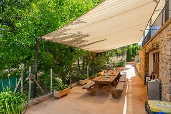 Finca S'Arbocar: Vor dem Aufgang zum Pool
