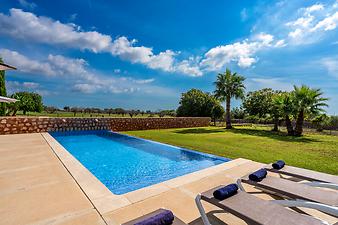 Finca Ca S' Amitger de son Forteza: Poolterrasse Finca Cala Varques
