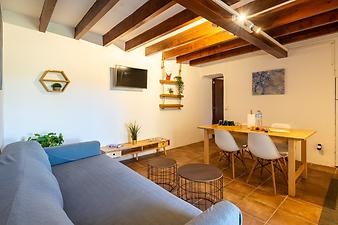 Finca Cas Pages des Pujol: Wohnzimmer der Ferienwohnung