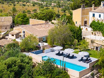 Finca Cas Pages des Pujol: Poolbereich von oben