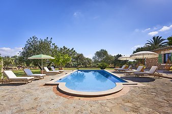 Finca Vistalegre Nou: Poolterrasse