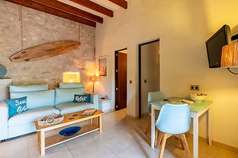 Finca Son Jorbo: Mar- Wohnbereich mit Zugang zum Schlafzimmer und Bad