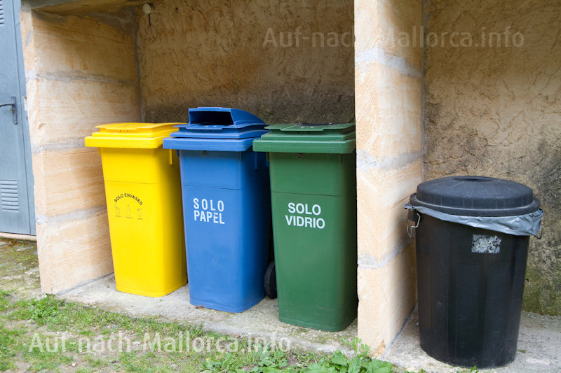 Seit 2010 wind auf der Finca S'Hort de Sa Begura der Müll getrennt.