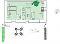 Grundriss der Ferienwohnung Es Cup auf der Finca Ses Bitles